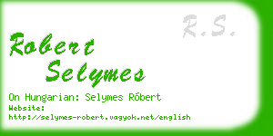 robert selymes business card